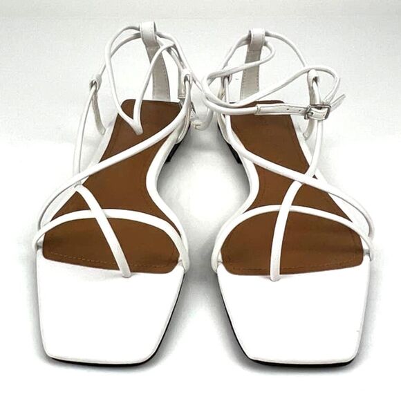 NewâWho What Wear Women USâ7 Shoes White Straps FlatâGladiatorâSandalsâ - Picture 7 of 11